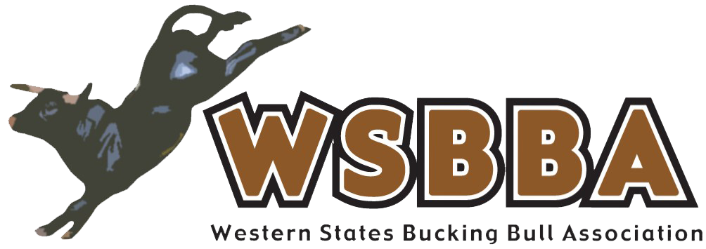 Letter logo of WSBBA (Western States Bucking Bulls Association) Merchandise with a bulk bucking next to the logo